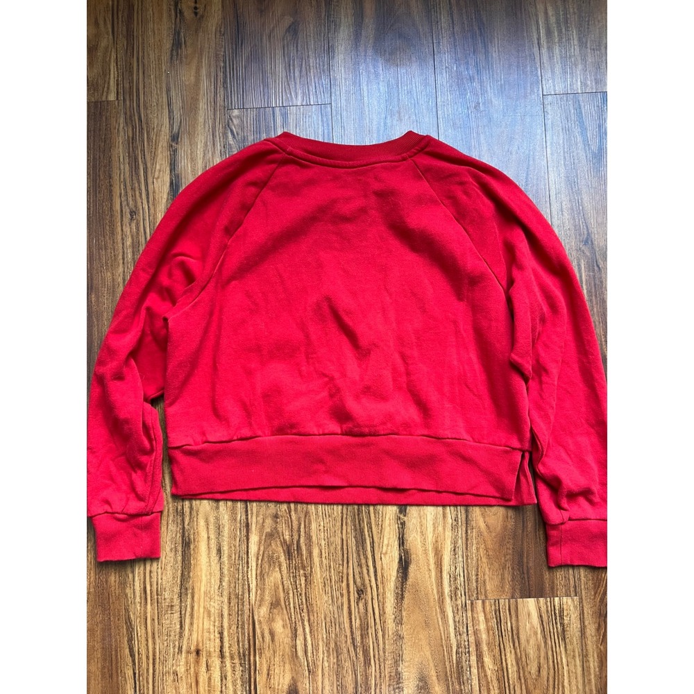 Colsie Sweatshirt Women Large Red Good Raglan Long Sleeve Cropped Loungewear SEO